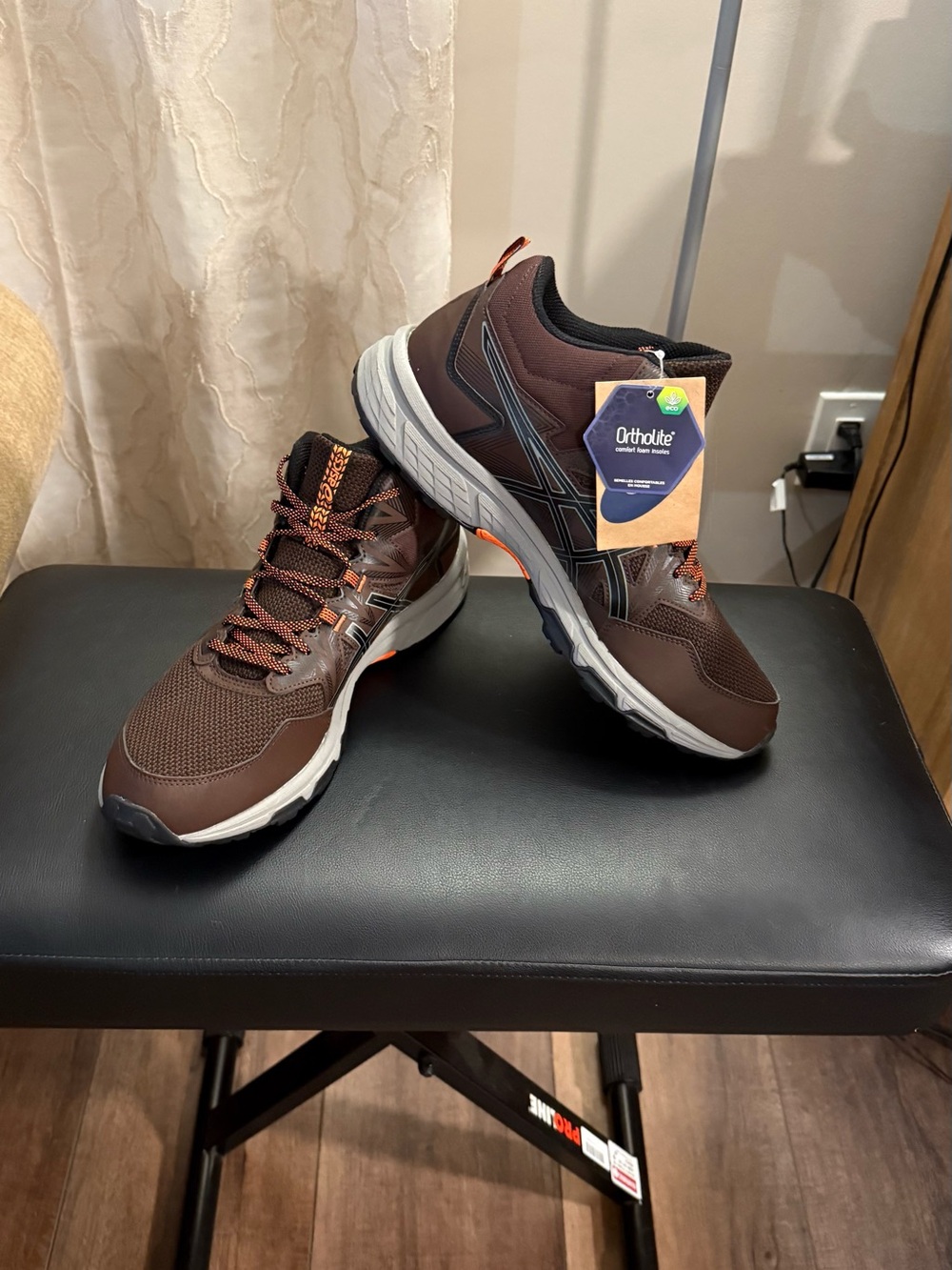 Asics Brown and Orange Men's Trail Running Sneakers